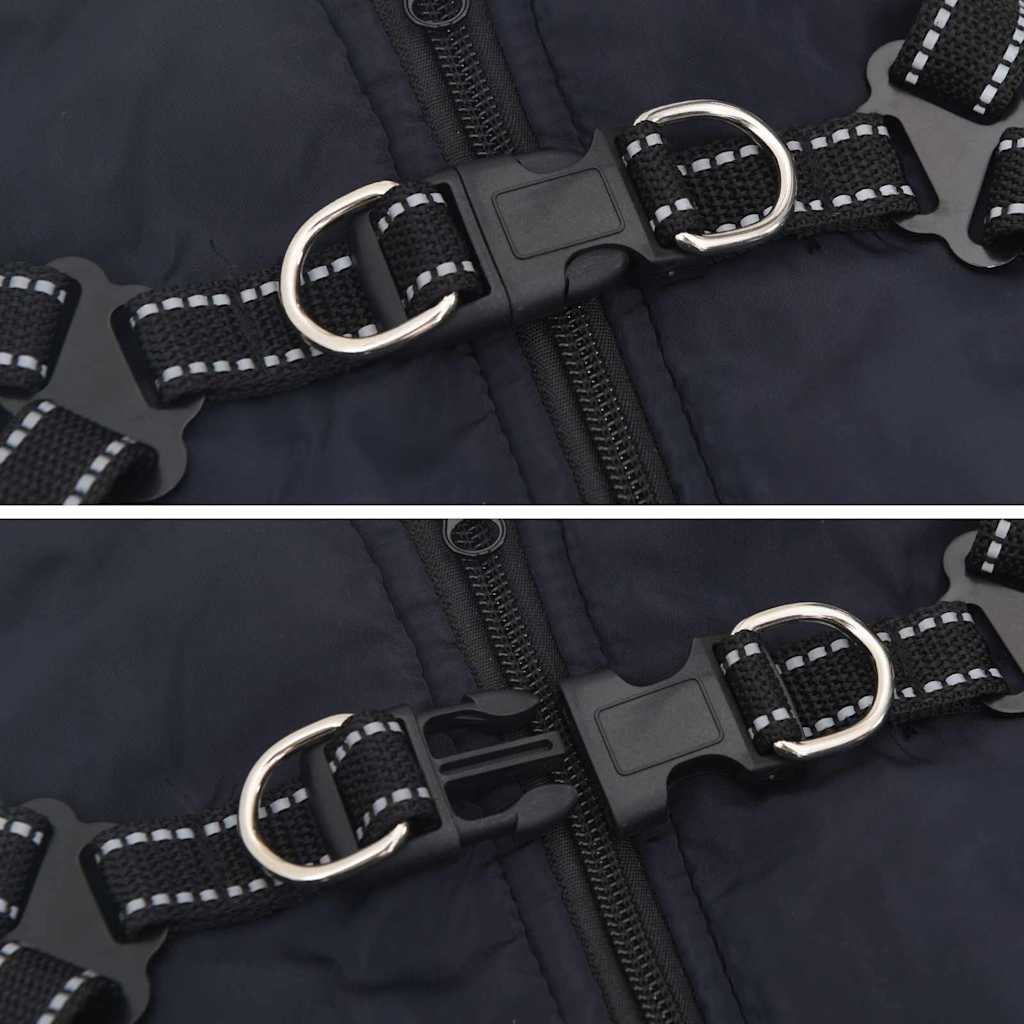 Hondenjas met harnas Marineblauw XL Fleece en polyester