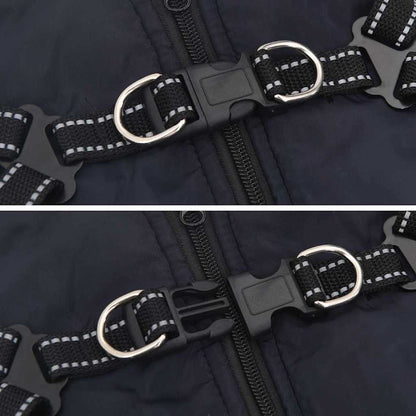 Hondenjas met harnas Marineblauw XL Fleece en polyester